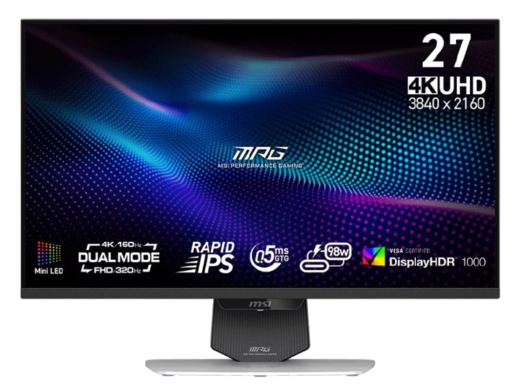 MSI MPG 274URFW E16M - 27" 3840 x 2160 UHD, 160Hz, OLED Gaming Monitor - White