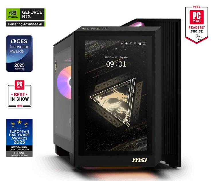 MSI MEG Vision X AI 2-079AU - Intel Core Ultra 9 285K - 64GB DDR5 - 2TB NVMe SSD - 1200W PSU - Up to 5090 - Windows 11 Pro