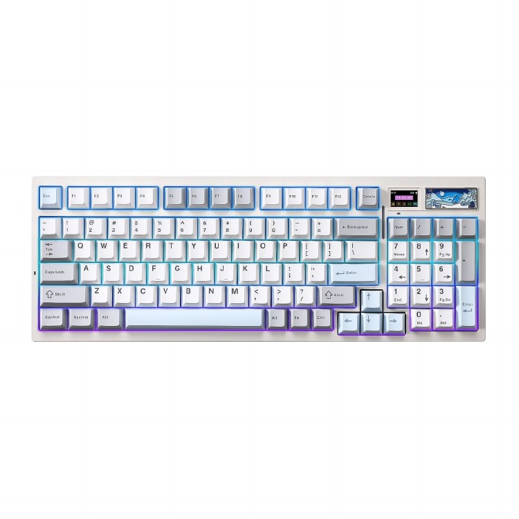 YUNZII IF99 - Standard Profile, Wired and Wireless, Hot-Swappable, Cocoa Cream V2 Linear Switch, White - KBYZIF99WHCC
