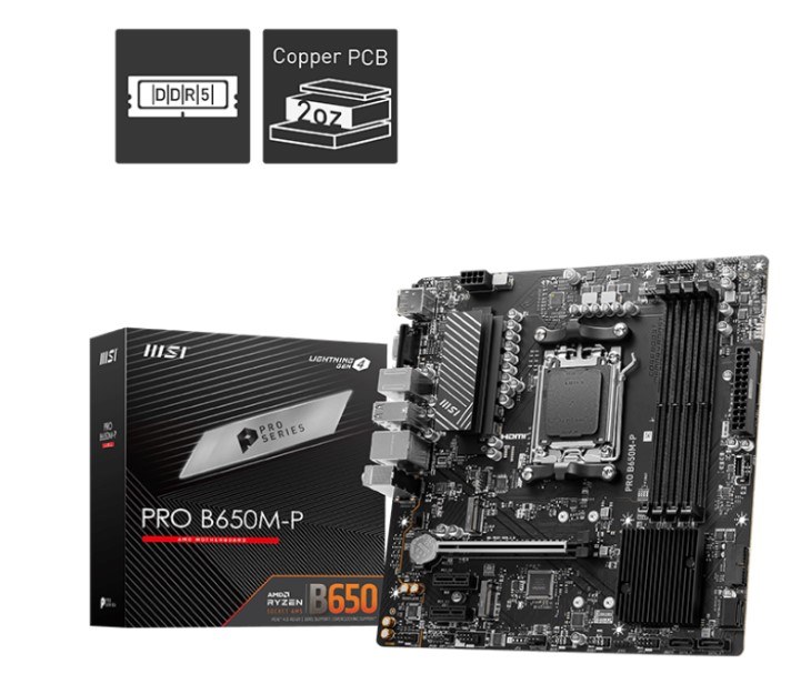 MSI PRO B650M-P AMD Ryzen AM5 Motherboard