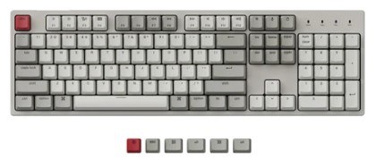 Keychron C2 USB Wired Keyboard Hot-Swappable Gateron Retro Colour 104 Keys Mechanical Keyboard (Red Switch)