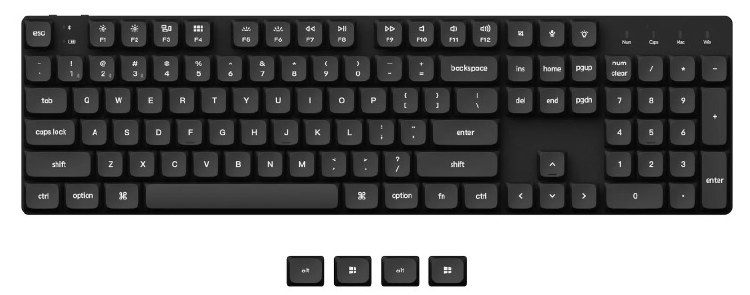 Keychron K5 SE Low-Profile Bluetooth Keyboard White Backlit Gateron Mechanical Wireless Keyboard (LSA Black Keycap) (Brown Switch)