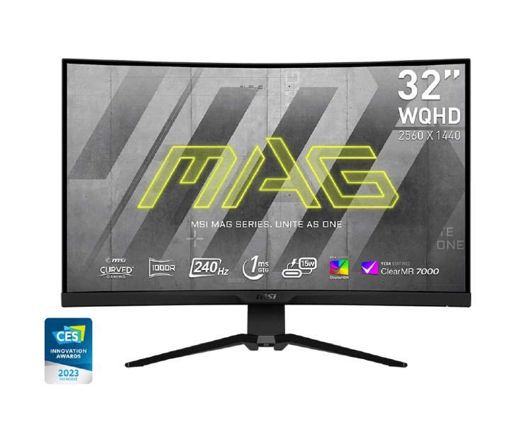MSI MAG 325CQRXF - 31.5" Rapid VA, 2560 x 1440 WQHD, 240Hz, 1ms, Adaptive-Sync