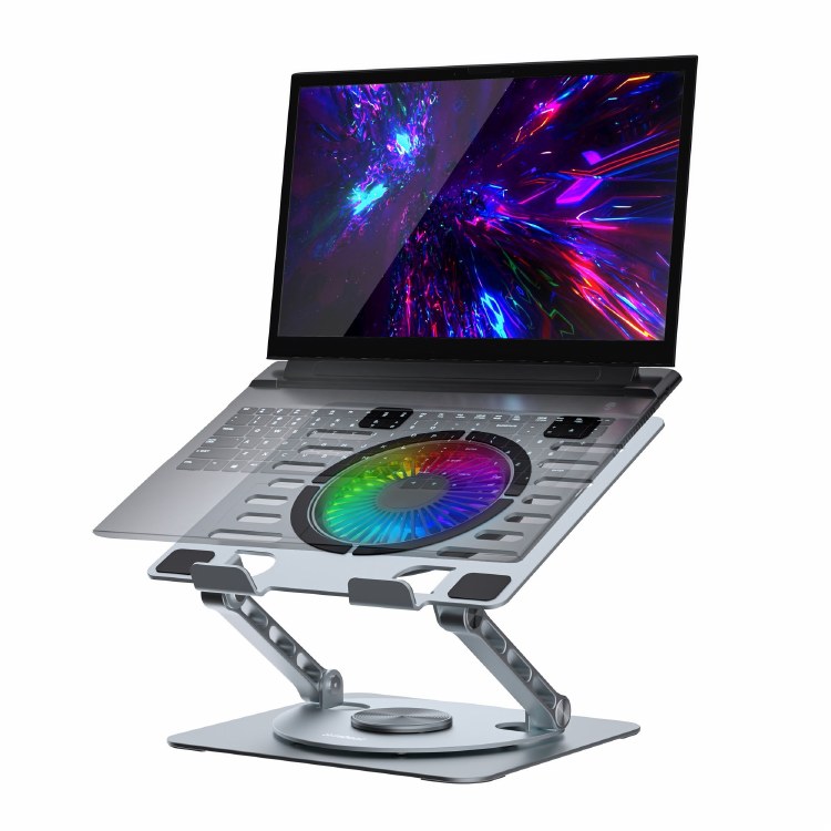 mbeat Stage S8 Rotating Laptop Stand w/ RGB Cooling Fan + USB Ports