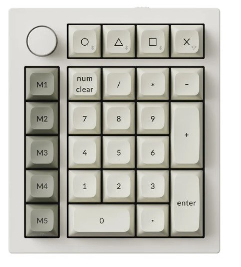 Keychron Q0 Max QMK Custom Hot-Swapppable Mechanical Full Assembled Knob version Number Pad (White) (Jupiter Brown Switch) (Q0M-P3)