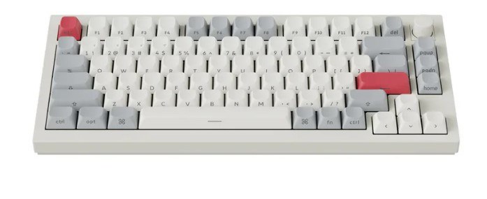 Keychron Q1 MAX Side Printed QMK 75% Wireless Custom Hot-Swappable Mechanical Keyboard Gateron Jupiter Red with Knob (White)
