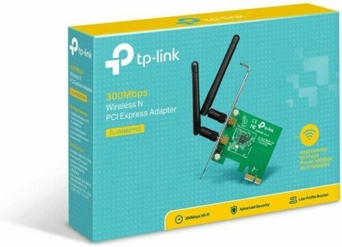 TP-Link TL-WN881ND 300Mbps Wireless N PCI Express Adapter, Atheros, 2T2R, 2 detachable antenna (ships with low profile adaptor)