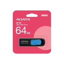 ADATA UV128 64GB - USB-A 3.2 Gen 1, Black/Blue - AUV128-64G-RBE