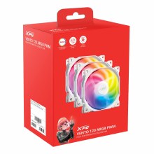 ADATA XPG VENTO R ARGB PWM Fan Pack - 3 Pack, 120mm, Reverse Flow, White