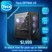 TECS OPTIMA GAMING PC - AMD RYZEN 5 9600X - MSI B850 WIFI Motherboard - 32GB DDR5 5600MHz RAM - RTX 5060 8GB OC GPU - 1TB NVMe SSD - WIFI - RGB Tower Case - Windows 11 Home