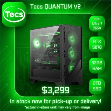 TECS QUANTUM V2 GAMING PC - Intel Core Ultra 265KF - RTX 5070 12GB - Z890 MB - 32GB DDR5 6000MHz RAM - 2TB NVMe Gen4 SSD - 850W Gold PSU - MSI Forge 321R Case - Windows 11 Home