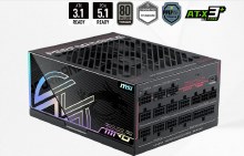 MSI MPG Ai1300TS PCIE5 1300W Up to 94% (80 Plus Titanium) ATX Power Supply Unit