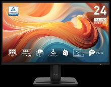 MSI 23.8"/IPS/FHD/144Hz/Black/1ms/HDMI,DP,VGA/Speakers/Internal Power/3Y