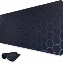 Hexagon Pattern Mousepad/Deskmat - 800mm x 300mm, Black