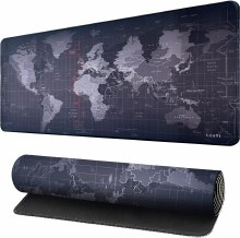 World Map Mousepad/Deskmat - 600mm x 300mm, Black
