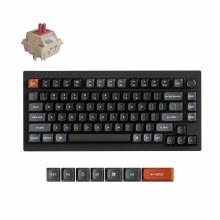 Keychron V1 Ultra 8K - Standard Profile, Wired and Wireless, Hot-Swappable, Keychron Silk POM Red Switch, Black - KBKCV1UD1