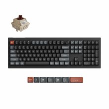 Keychron V6 Ultra 8K - Standard Profile, Wired and Wireless, Hot-Swappable, Keychron Silk POM Brown Switch, Black - KBKCV6UD3