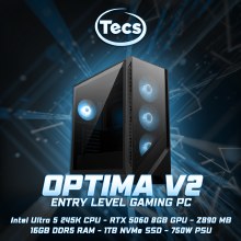 TECS OPTIMA V2 ENTRY LEVEL GAMING PC - Intel Core Ultra 5 245K, RTX 5060 8GB, 16GB DDR5 RAM, 1TB NVMe SSD, Z890 MB, 750W PSU, MSI MAG FORGE 321R AIRFLOW Case, Windows 11 Home