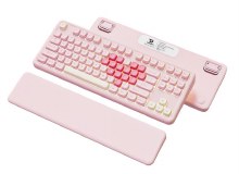 YUNZII B87 QMK/VIA Hot-Swappable Wireless Mechanical Keyboard (Pink) (Cocoa Cream V2 Switch)