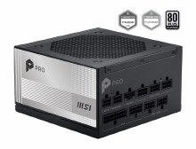 MSI PRO A1000PL PCIE5 1000W Up to 92% (80 Plus Platinum) ATX, FULL MODULAR