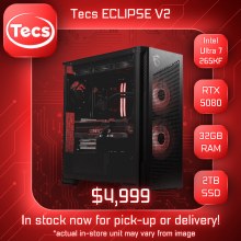 TECS ECLIPSE V2 GAMING PC - Intel Ultra 7 265KF - RTX 5080 16GB - Z890-P MB - 32GB DDR5 7200MHz RAM - 2TB NVMe Gen4 SSD - 1000W Gold PSU - MSI MPG VELOX 300R AIRFLOW PZ Case - Windows 11 Home TECS ECLIPSE V2 GAMING PC - Intel Ultra 7 265KF - RTX 5080 16GB - Z890-P MB - 32GB DDR5 7200MHz RAM - 2TB NVMe Gen4 SSD - 1000W Gold PSU - MSI MPG VELOX 300R AIRFLOW PZ Case - Windows 11 Home