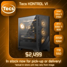 TECS KONTROL V1 GAMING PC - Intel Core Ultra 5 245k - RTX 5060 Ti 8GB - Z890 MB - 32GB DDR5 6000MHz RAM - 1TB NVMe Gen4 SSD - 750W Gold PSU - MSI Forge 321R Case - Windows 11 Home TECS KONTROL V1 GAMING PC - Intel Core Ultra 5 245k - RTX 5060 Ti 8GB - Z890 MB - 32GB DDR5 6000MHz RAM - 1TB NVMe Gen4 SSD - 750W Gold PSU - MSI Forge 321R Case - Windows 11 Home