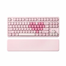 YUNZII B87 - Standard Profile, Wired and Wireless, Hot-Swappable, Cocoa Cream V2 Switch, Pink, Wrist Rest Included - KBYZB87PKCC