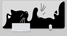 YUZNII Oversized Cartoon Kitten Mousepad/Deskmat - 900mm x 400mm, Hug Cat