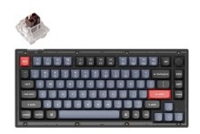 Keychron V1 QMK 75% Custom Hot-Swappable Fully Assembled Mechanical Keyboard Knob Version (Frosted Black) (Brown Switch) (V1-C3) Keychron V1 QMK 75% Custom Hot-Swappable Fully Assembled Mechanical Keyboard Knob Version (Frosted Black) (Brown Switch) (V1-C3)