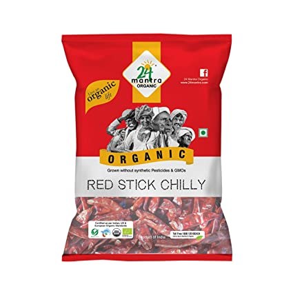 24 Mantra Organic Red Chilli Whole 200gm
