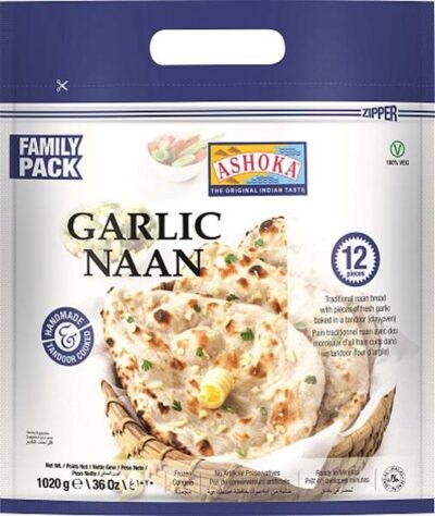 Ashoka Garlic Naan Family Pack (15ct) 1kg