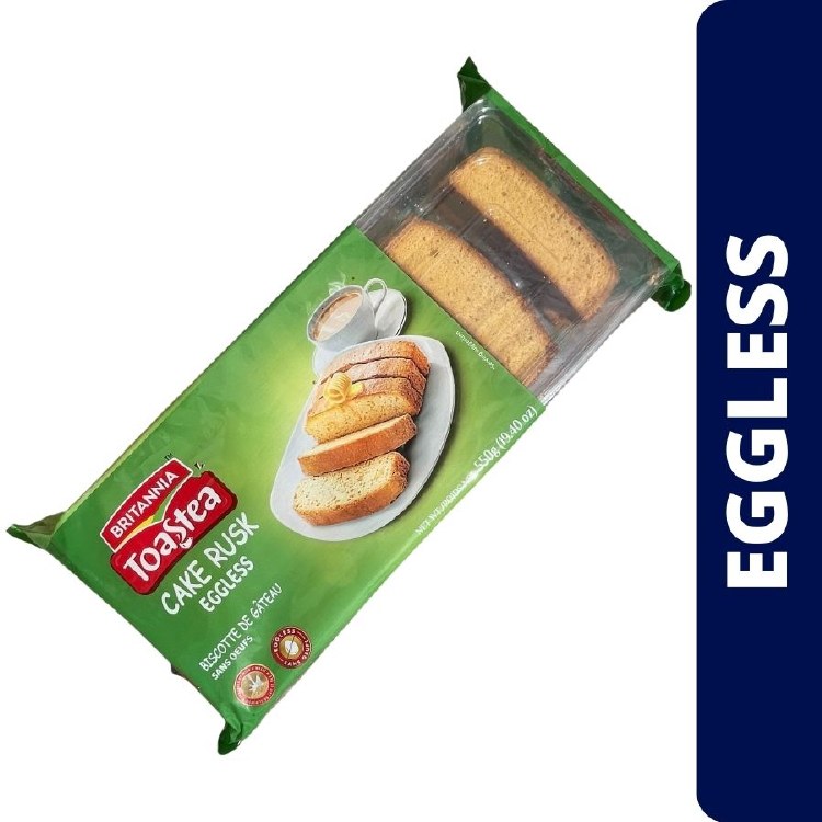 Britannia Toastea Eggless Rusk Cake 19.40oz (550g) - Delightfully Smooth,  Soft, and Delicious Cake - Breakfast & Tea Time Snacks - Suitable for  Vegetarians (Pack of 2) - Walmart.com