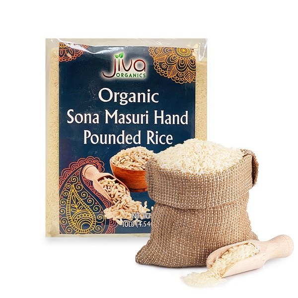 Jiva Organic Hand Pounded Sona Masoori Rice 10lb