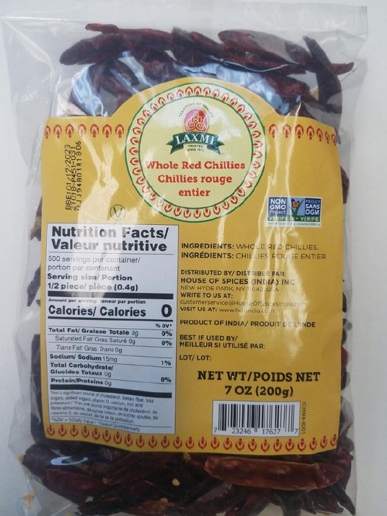 Laxmi Red Chilli Whole 200gm
