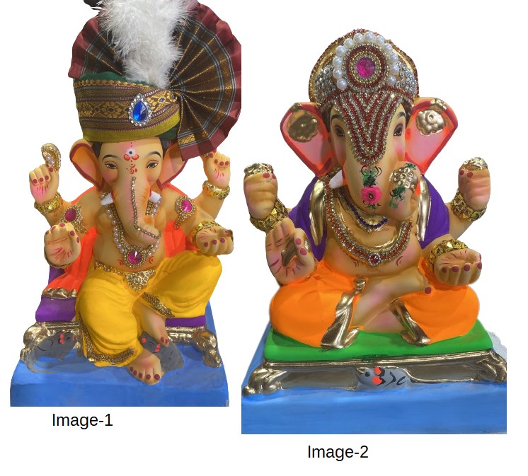 Clay Ganesh Idols 12inch (100% Water Immersible)