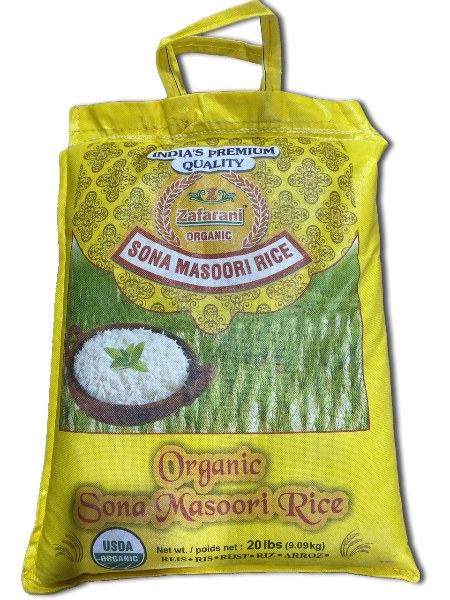 Zafarani Organic Sona Masoori 20lb
