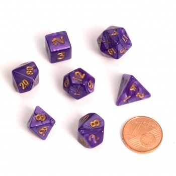 Blackfire Fairy Dice RPG Set Marbled Purple (7 Dice)