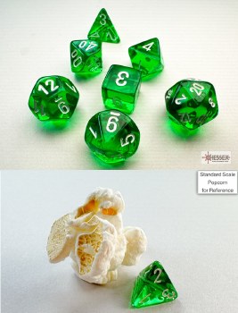 Chessex Translucent Mini-Polyhedral 7-Die Set Green/White