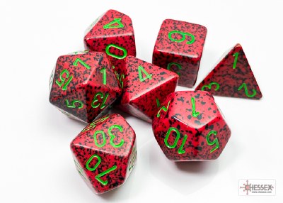 Chessex Speckled Polyhedral 7-Die Set Strawberry