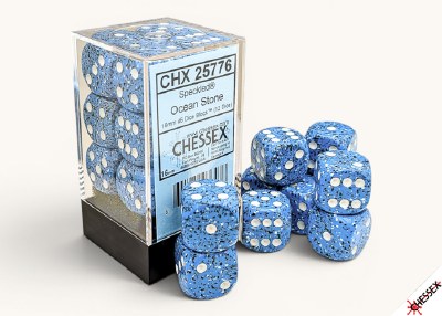 Chessex Speckled Ocean Stone 16mm d6 Dice Block (12)