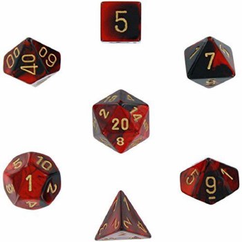 Chessex Gemini Polyhedral 7-Die Set Black-Red w/ Gold