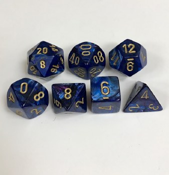 Chessex Scarab Polyhedral 7-Die Set - Royal Blue/Gold