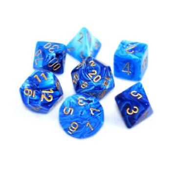 Chessex Vortex Polyhedral 7-Die Set - Blue/Gold