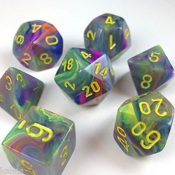 Chessex Festive Polyhedral 7-Die Set Circus/Black
