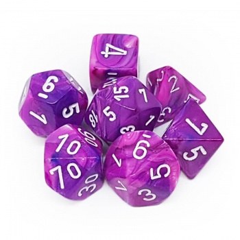 Chessex Festive 7-Die Set Violet w / White