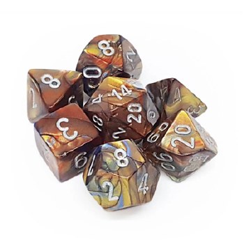 Chessex Lustrous Polyhedral 7-Die Set Gold/silver