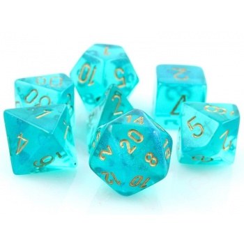 Chessex Borealis Polyhedral 7-Die Set - Teal/Gold