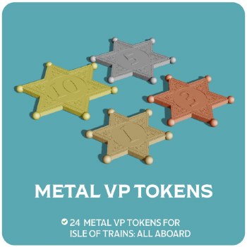 Isle of Trains All Aboard Deluxe Kickstarter Metal VP Tokens