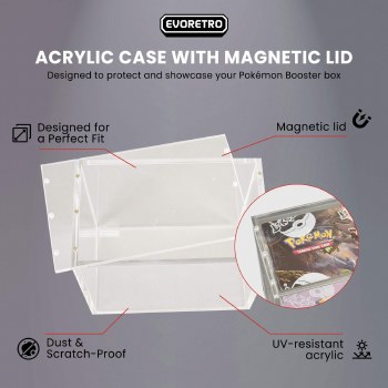 Evoretro Acrylic Display Case for Booster Boxes with Magnetic Lid