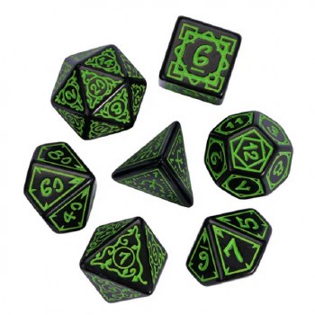 Foam Brain Games Cryptic Knots PRG 7 Dice Set Verdant